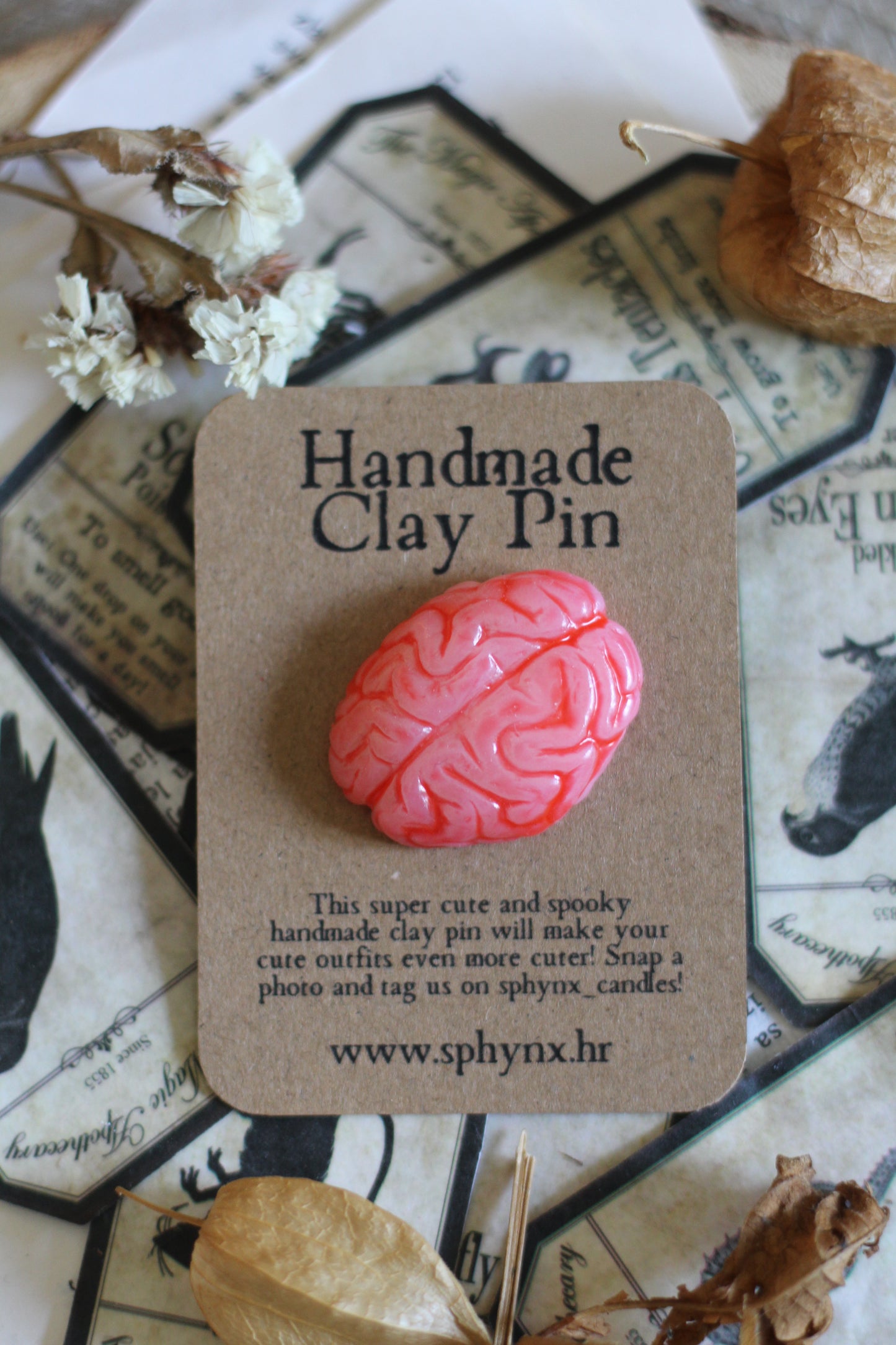 Brain Clay Pin