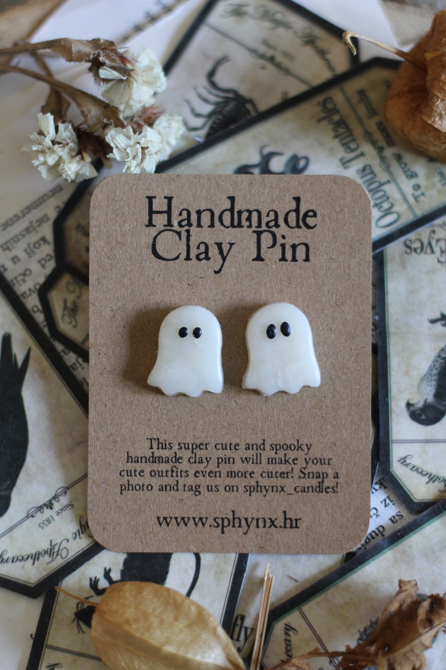 Twin Ghosts Clay Pins