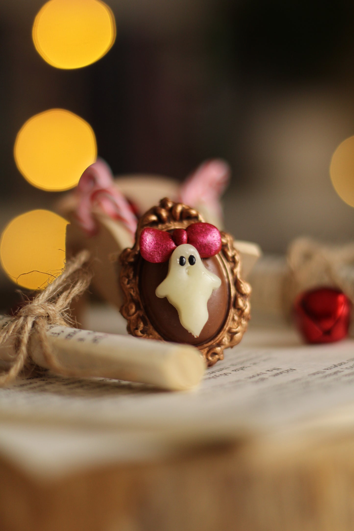 Vintage Ghost Clay Pin (red)