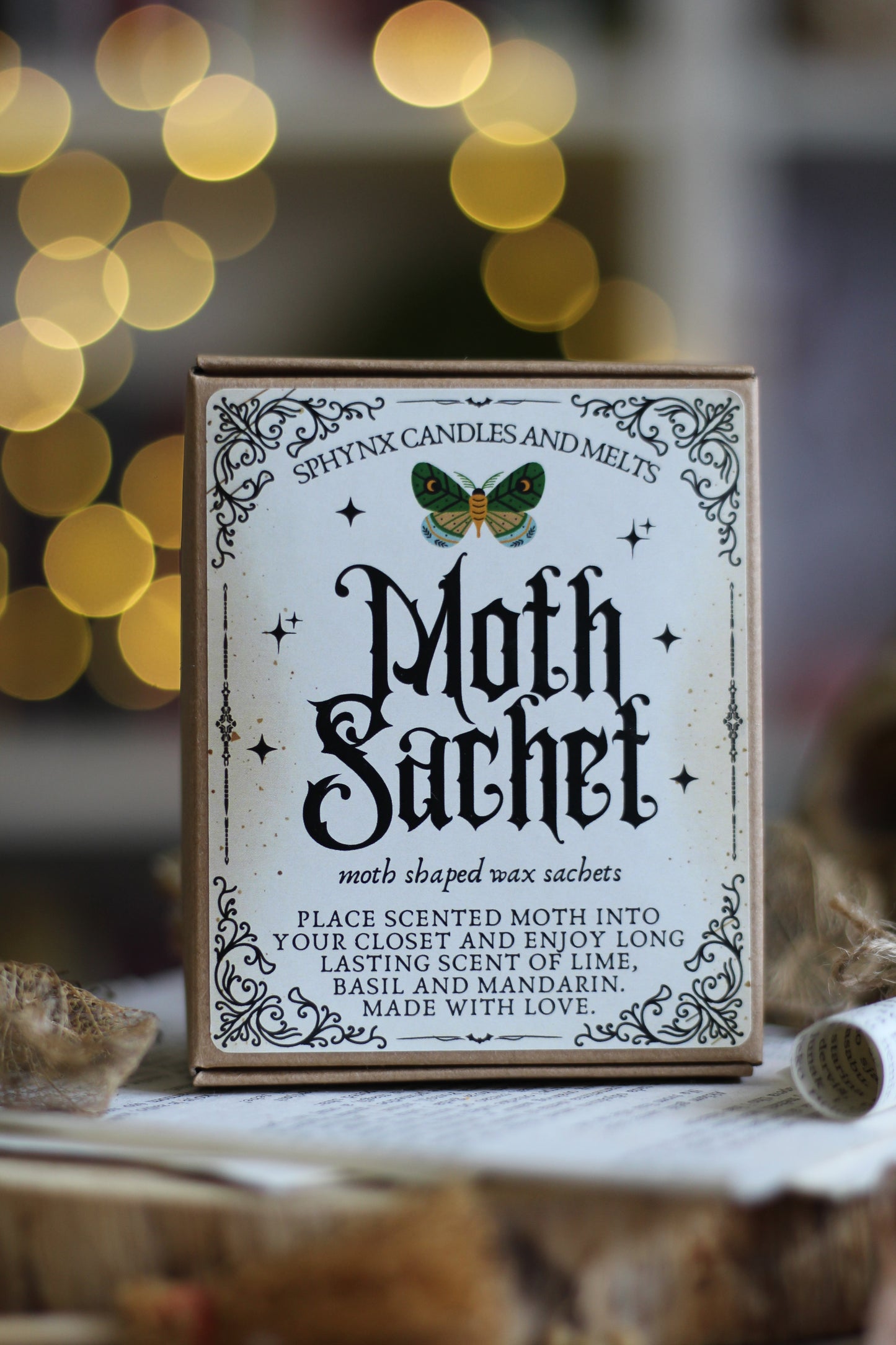 Lime Basil and Mandarin Moth Sachet